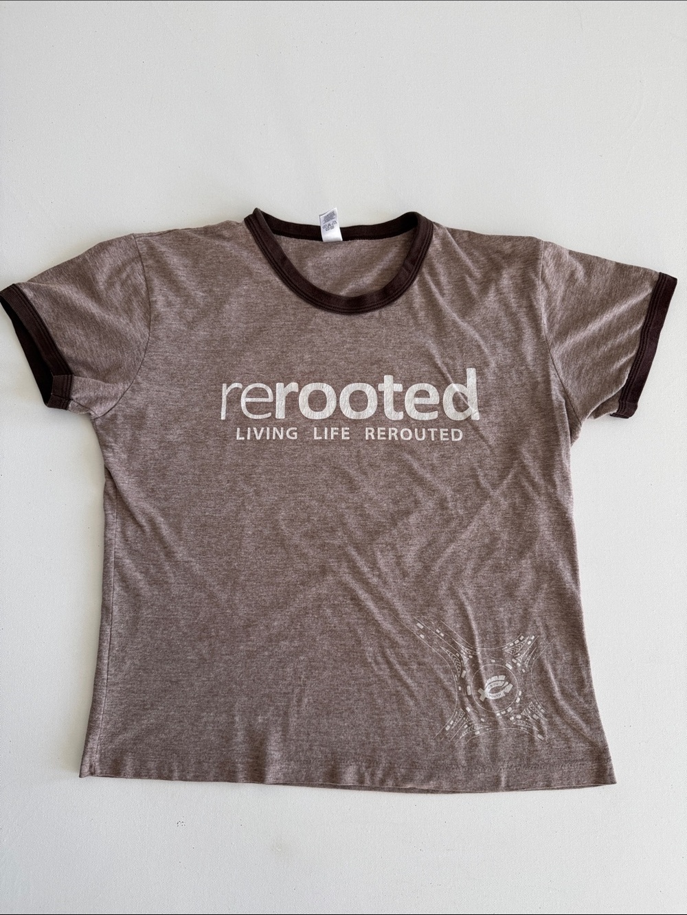 Rerooted Brown Ringer Tee - Women's Short Sleeve Logo Top